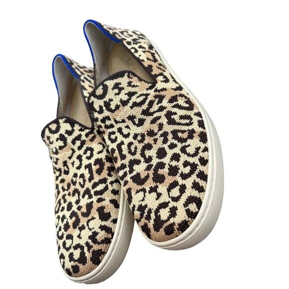 9.5 Rothy's Leapord Print Slip On Sneakers Great Condition! - Picture 3 of 15